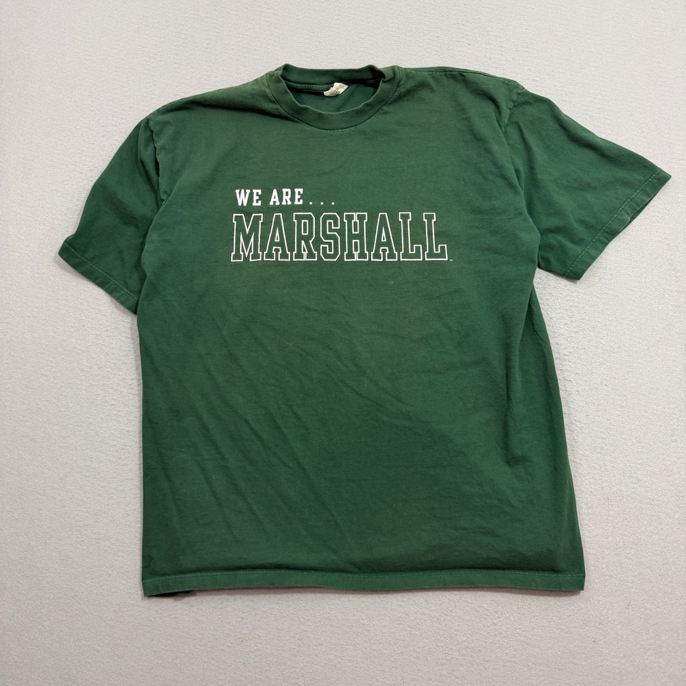 Vintage Marshall Thundering Herd Shirt Men's 2XL Green We Are Marshall 90s NCAA